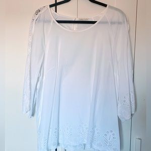ADRIENNE VITTADINI WHITE TUNIC TOP
